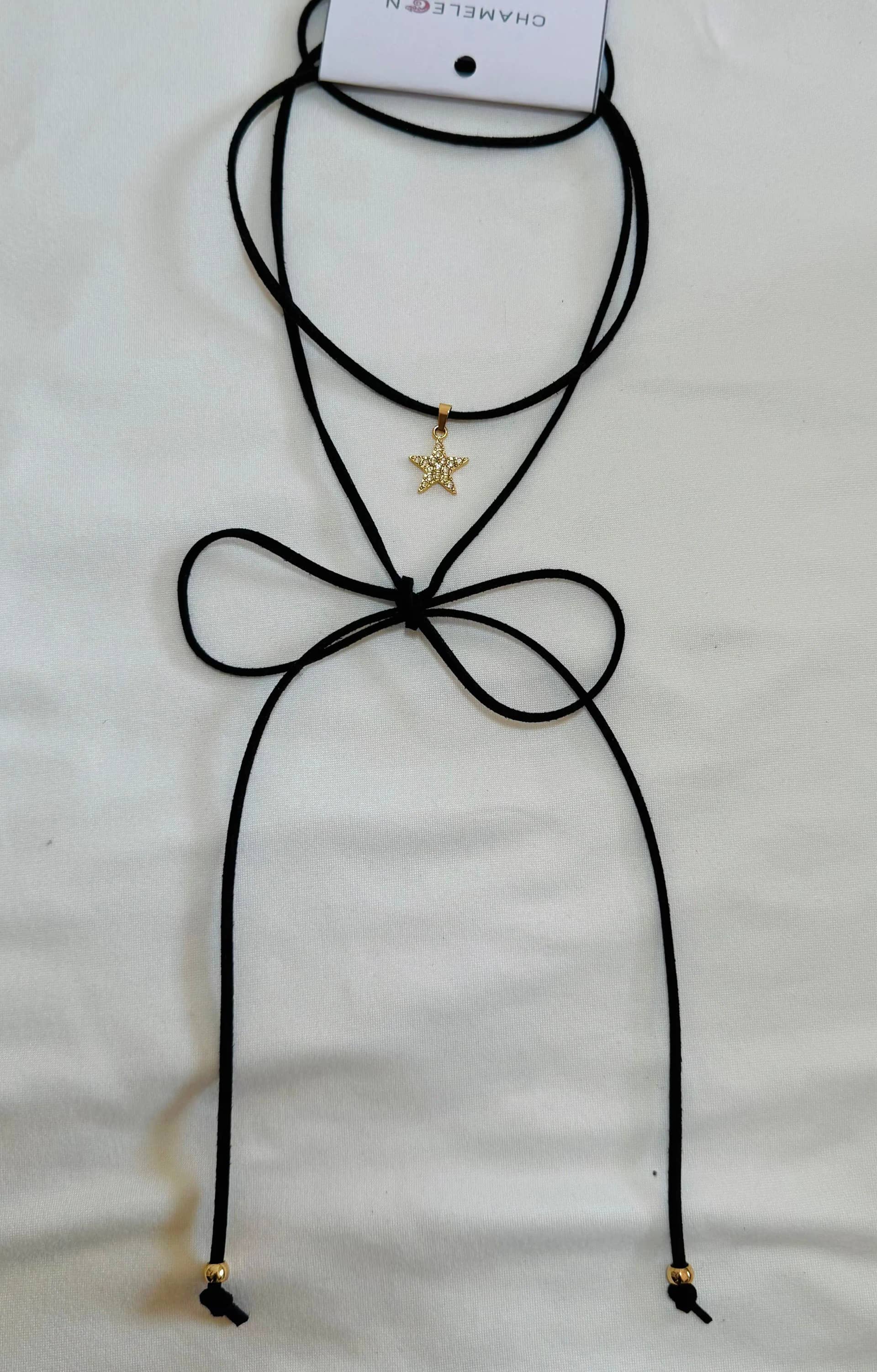 Choker estrella dorada strass