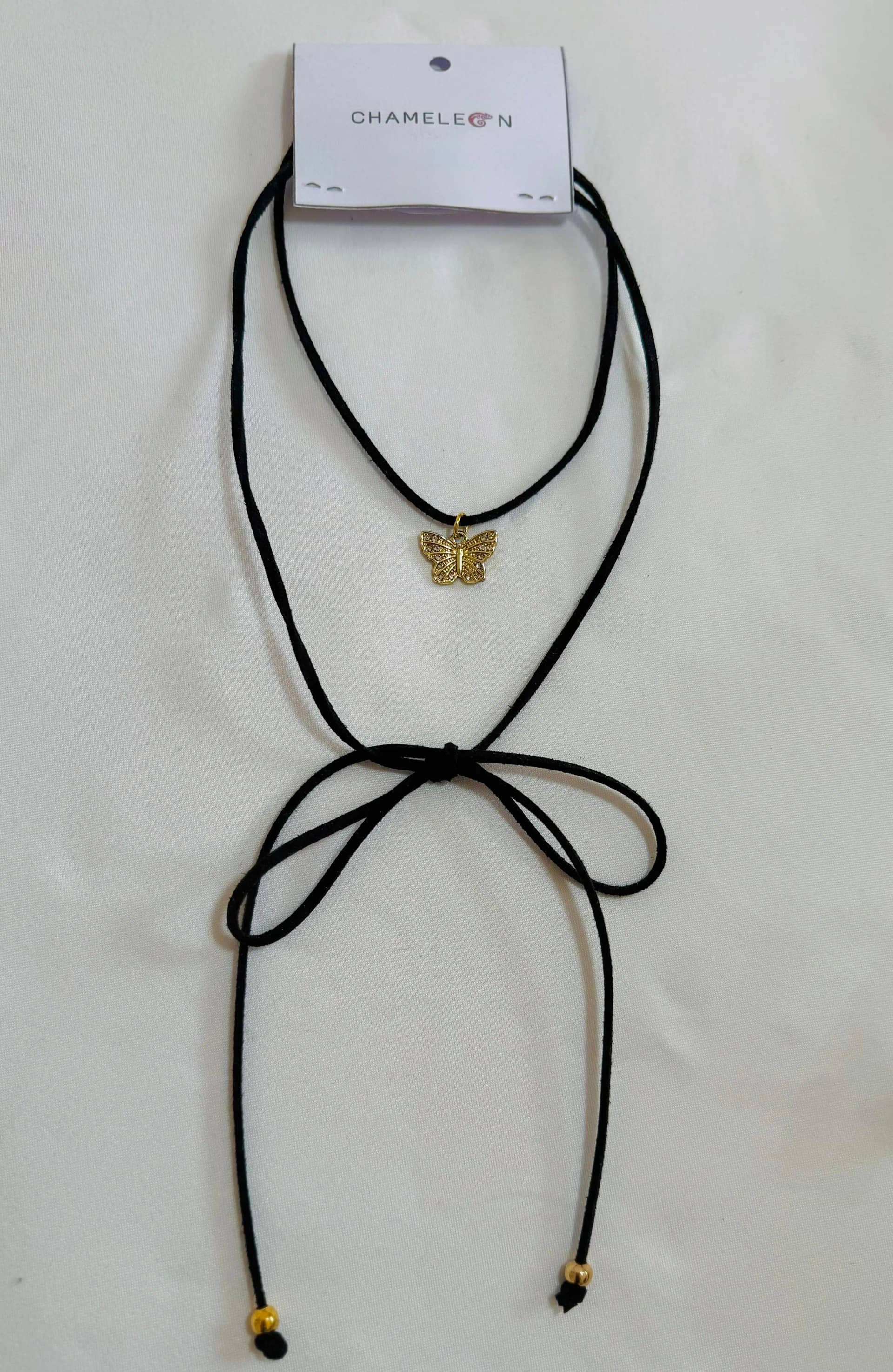 Choker mariposa strass dorado