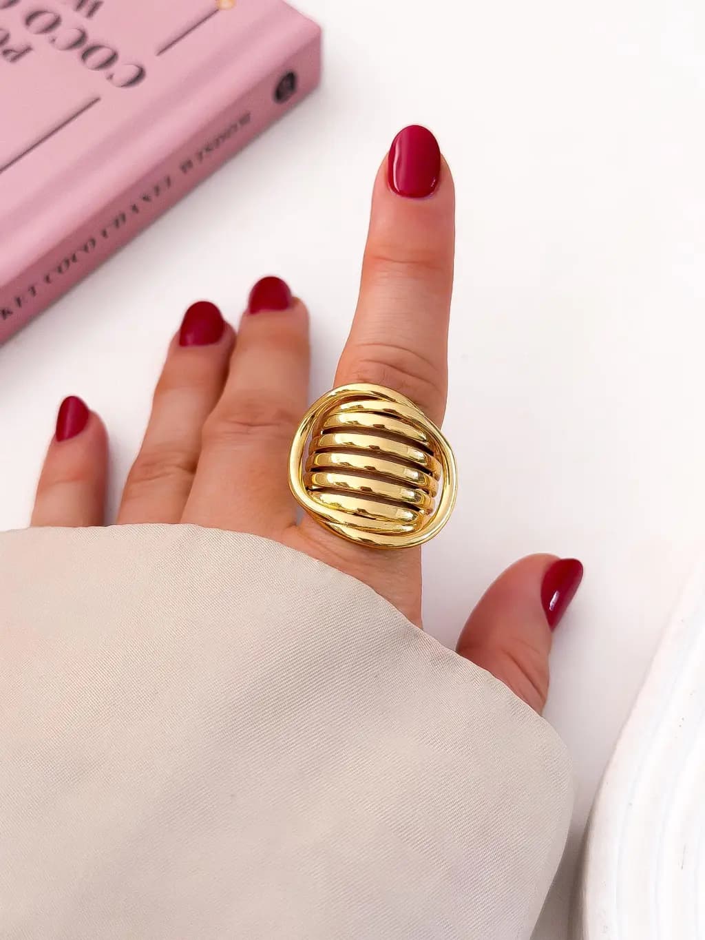 Anillo Ana acero dorado - imagen 1