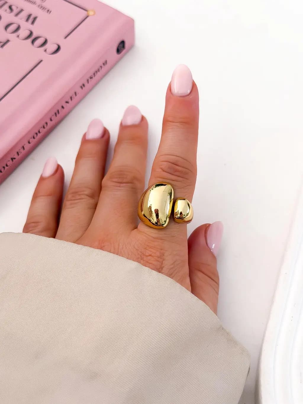 Anillo Chunky acero dorado - imagen 1