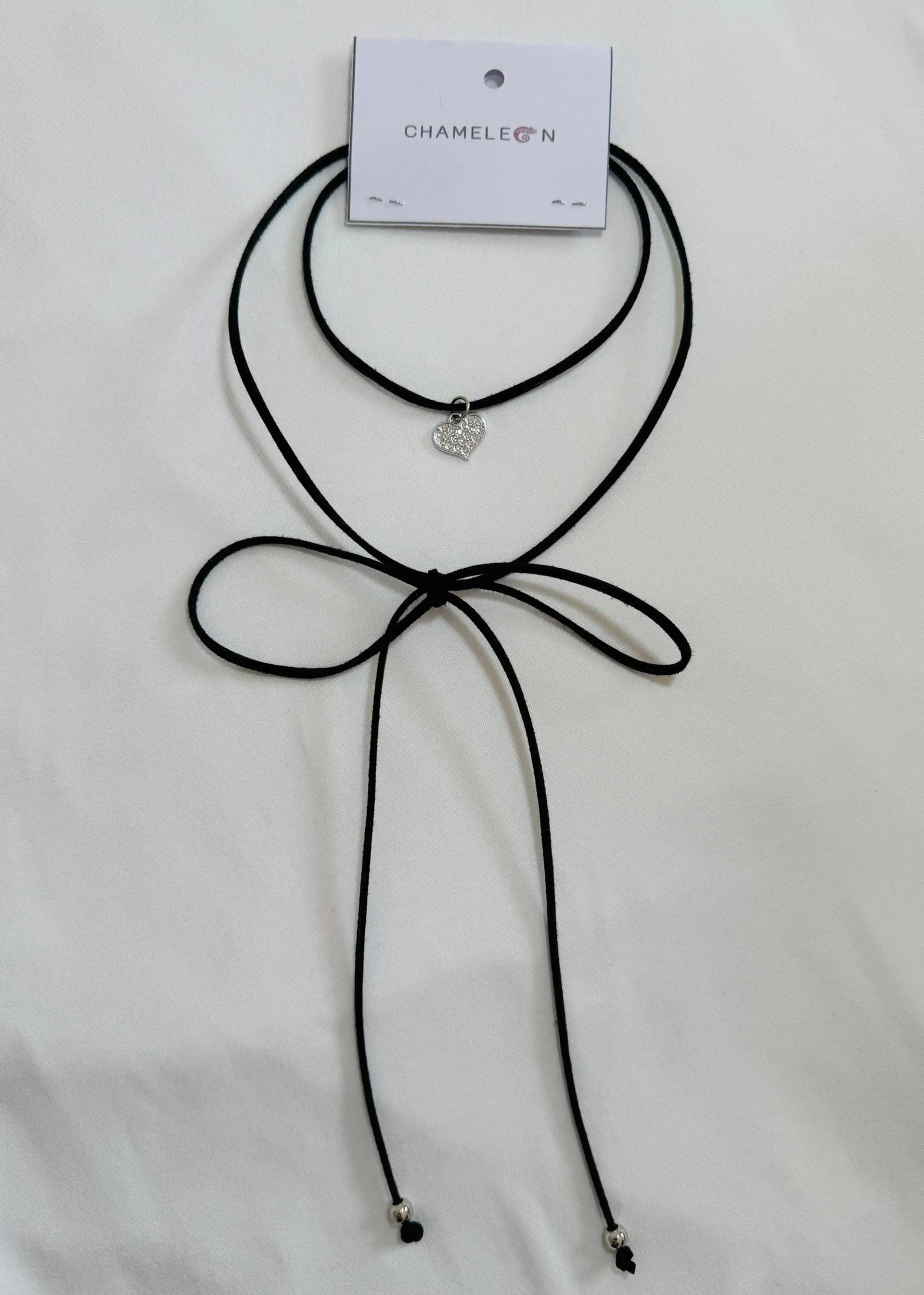 Choker corazon strass plateado - imagen 1
