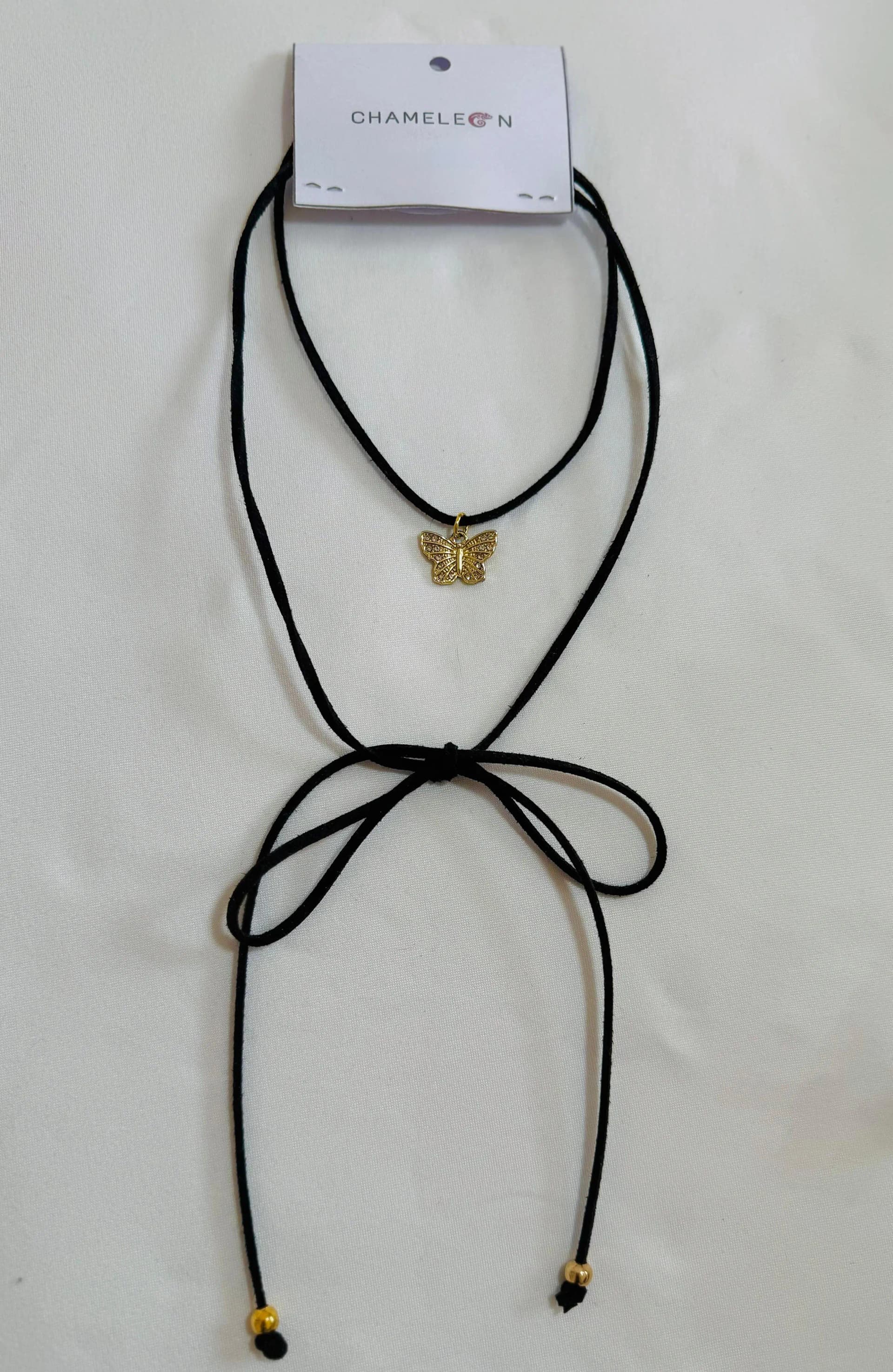 Choker mariposa strass dorado - imagen 1