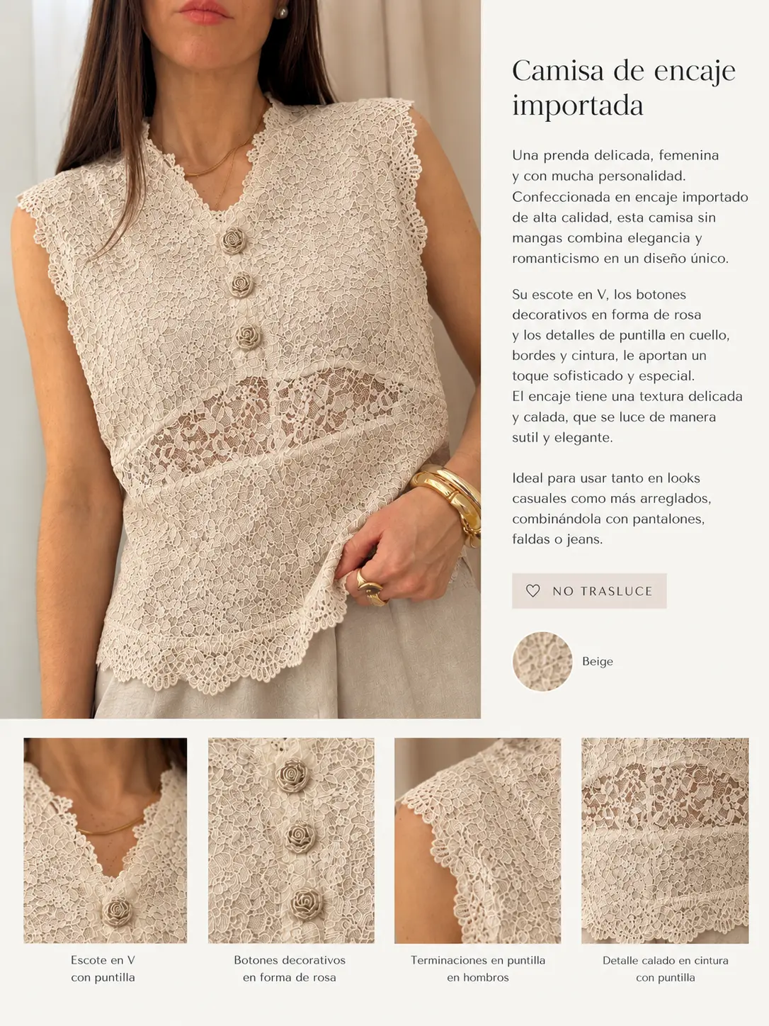 Blusa encaje Iris - imagen 6