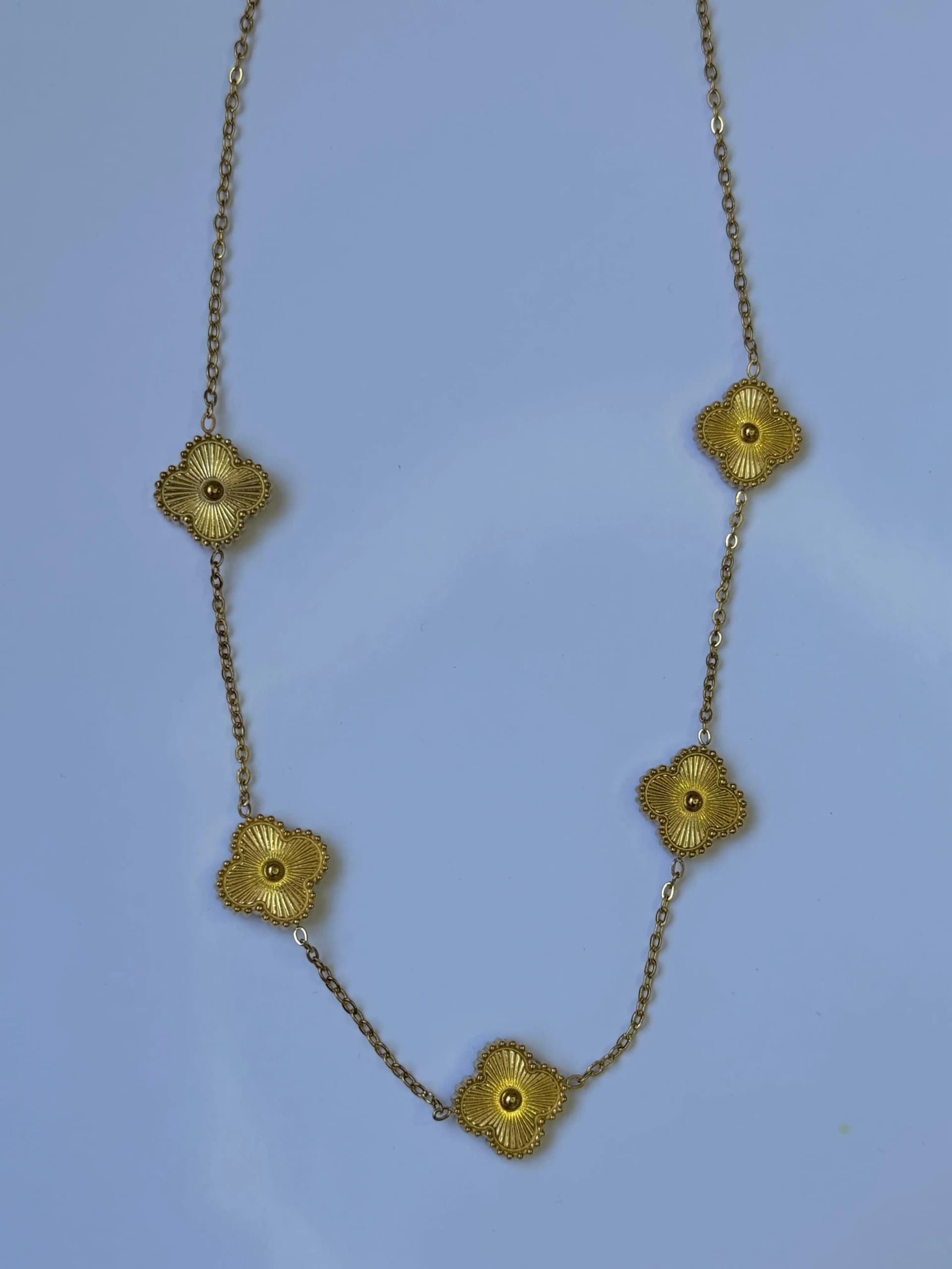 Cadena Flor Acero Dorado - imagen 2
