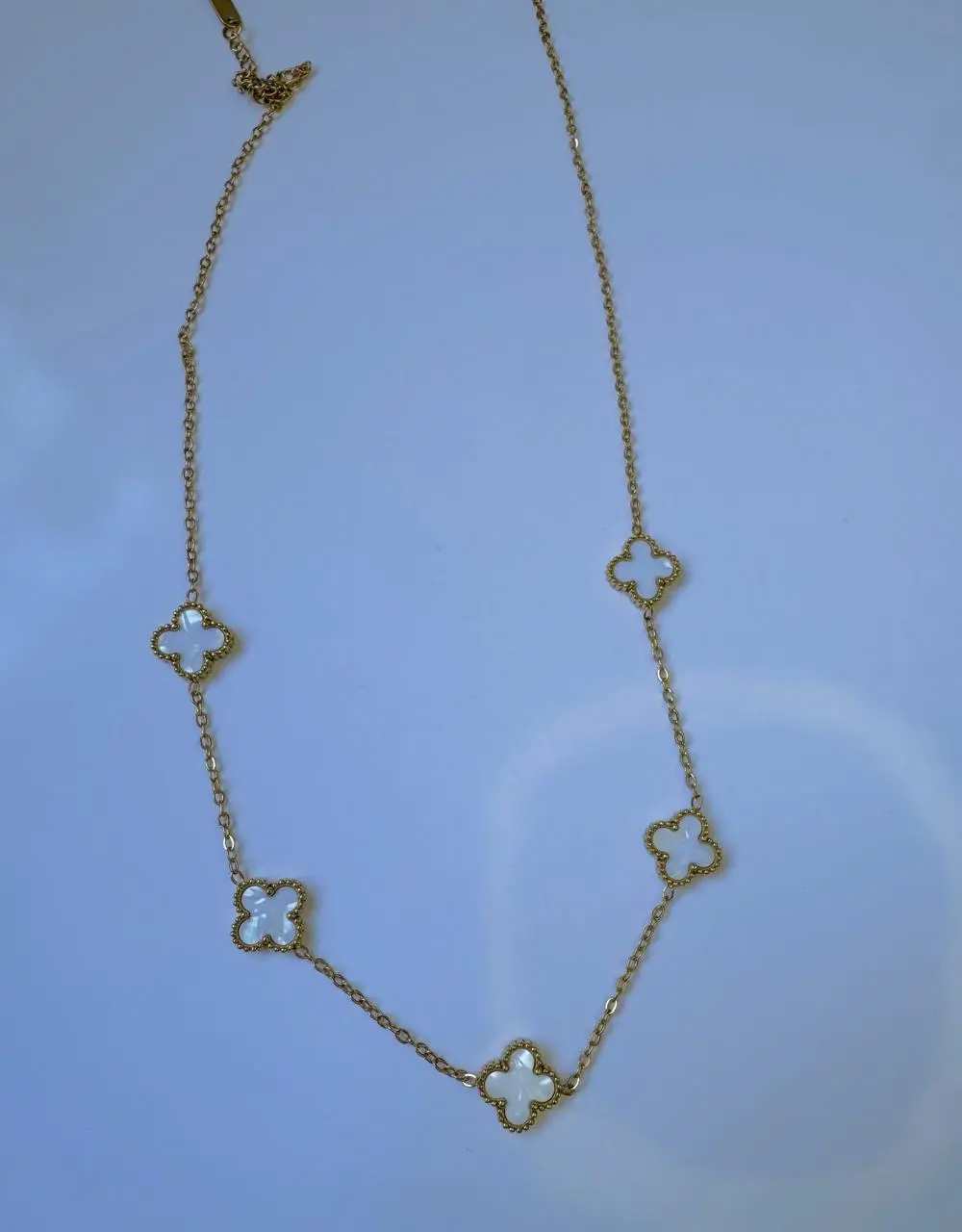 Cadena Flor Acero Dorado - imagen 1