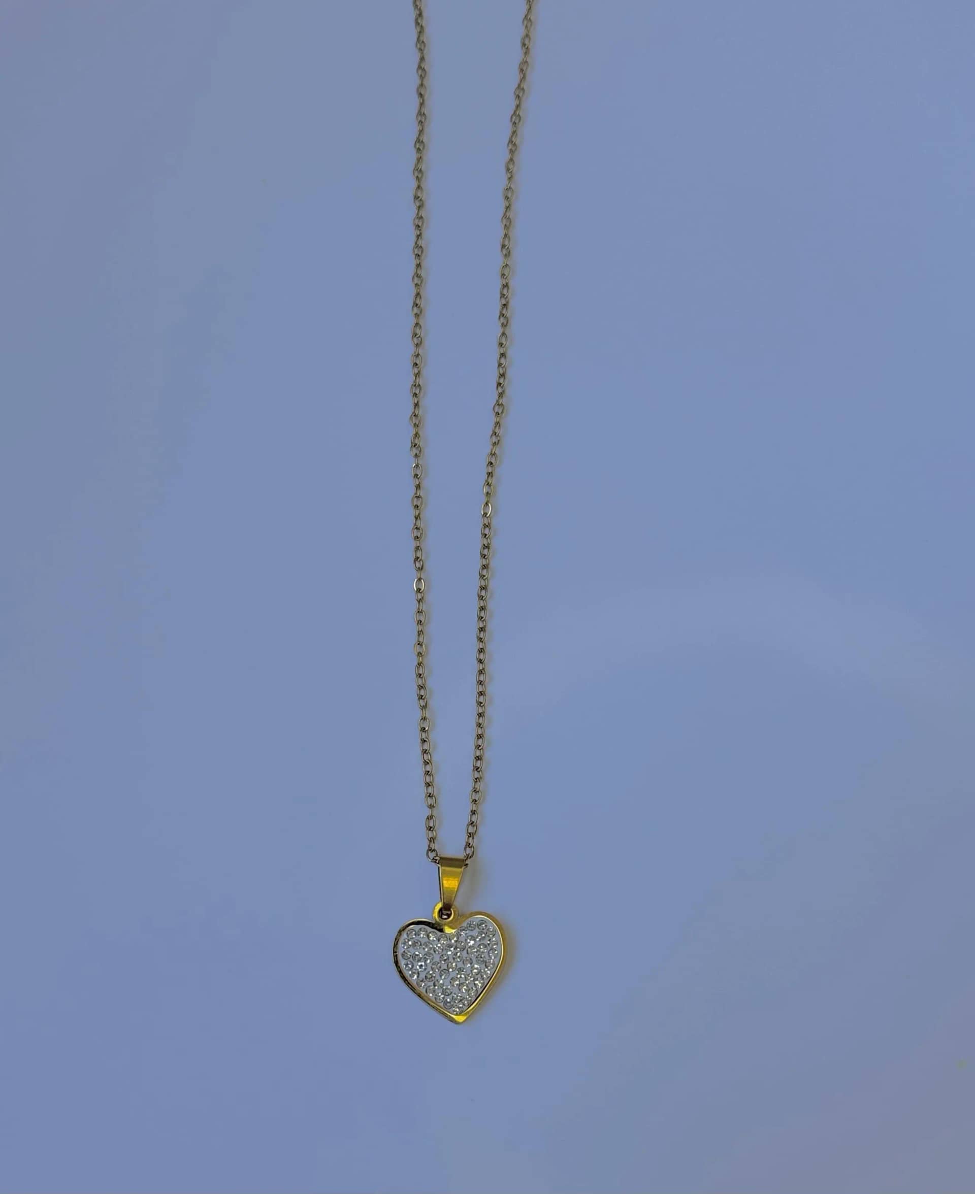 Cadena corazon completo strass