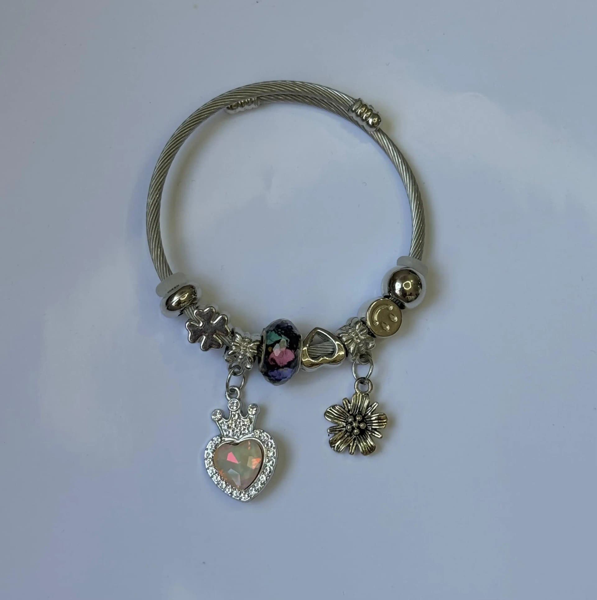 Pulsera pandora corazon corona - imagen 1